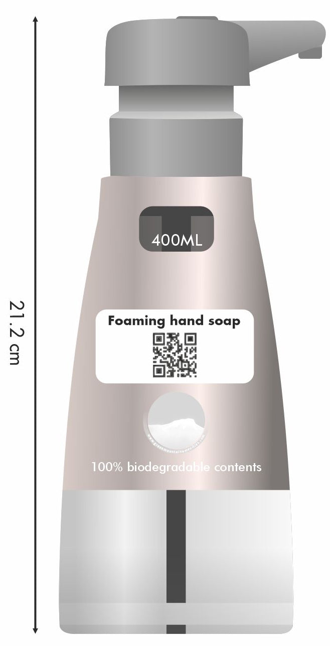 Reusable glass & stainless steel bottles (400 ml) for foaming hand soap pods