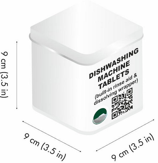 Reusable tin boxes with solid lids for dishwashing machine tablets